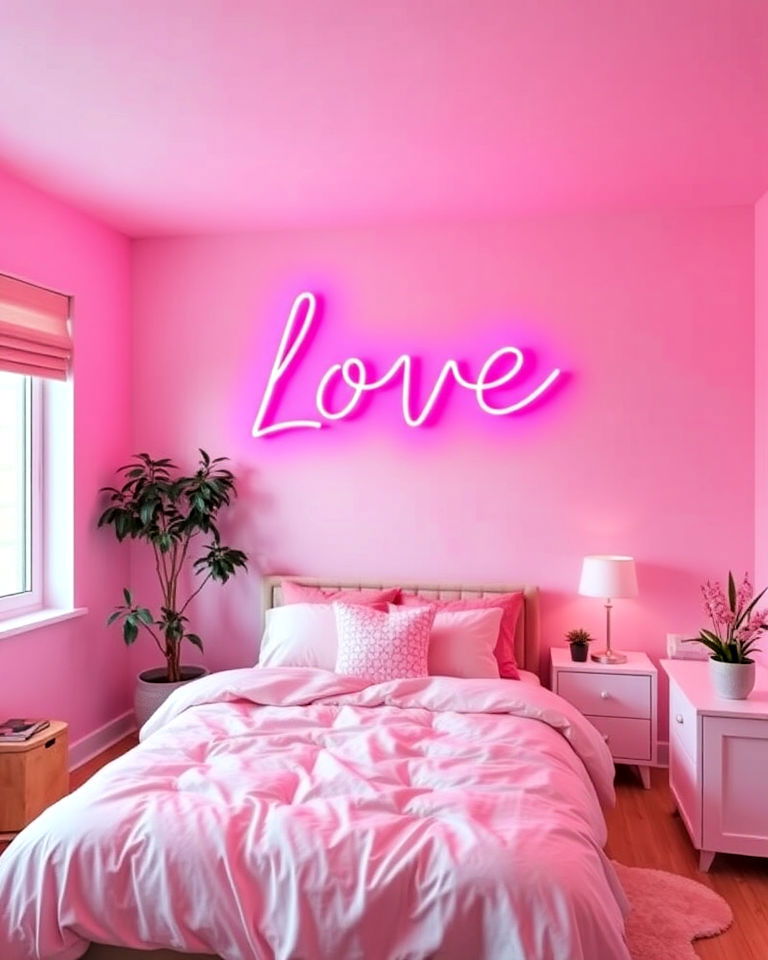 pink neon sign for bedroom