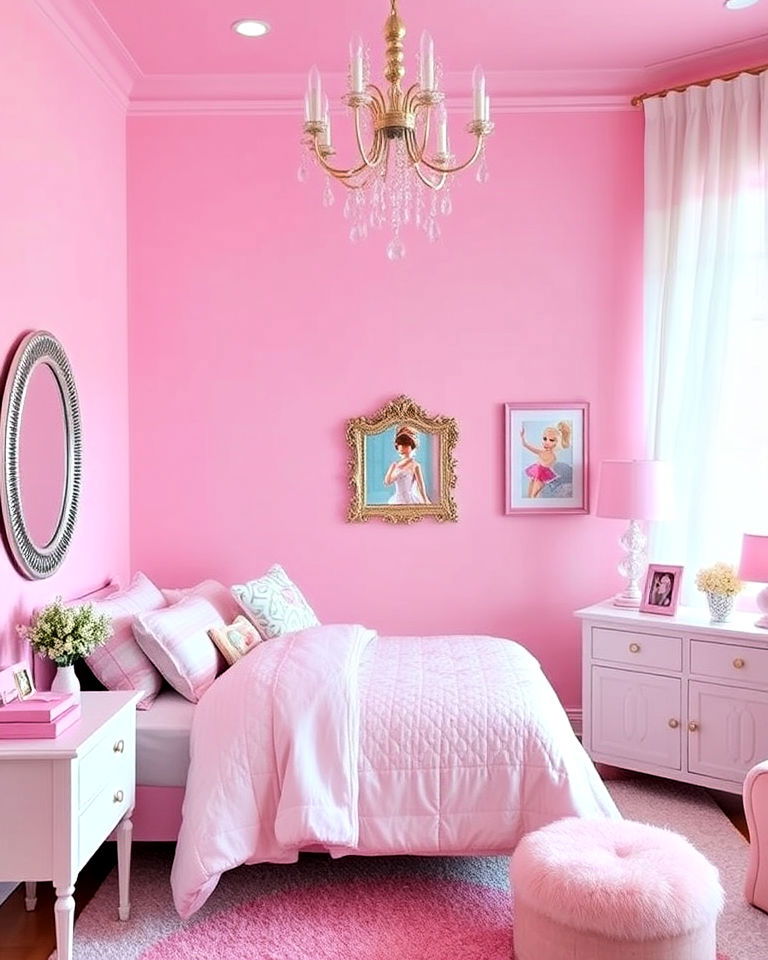 pink paradise walls barbie room