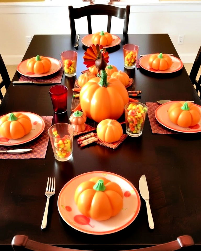 playful and fun thanksgiving kids’ table