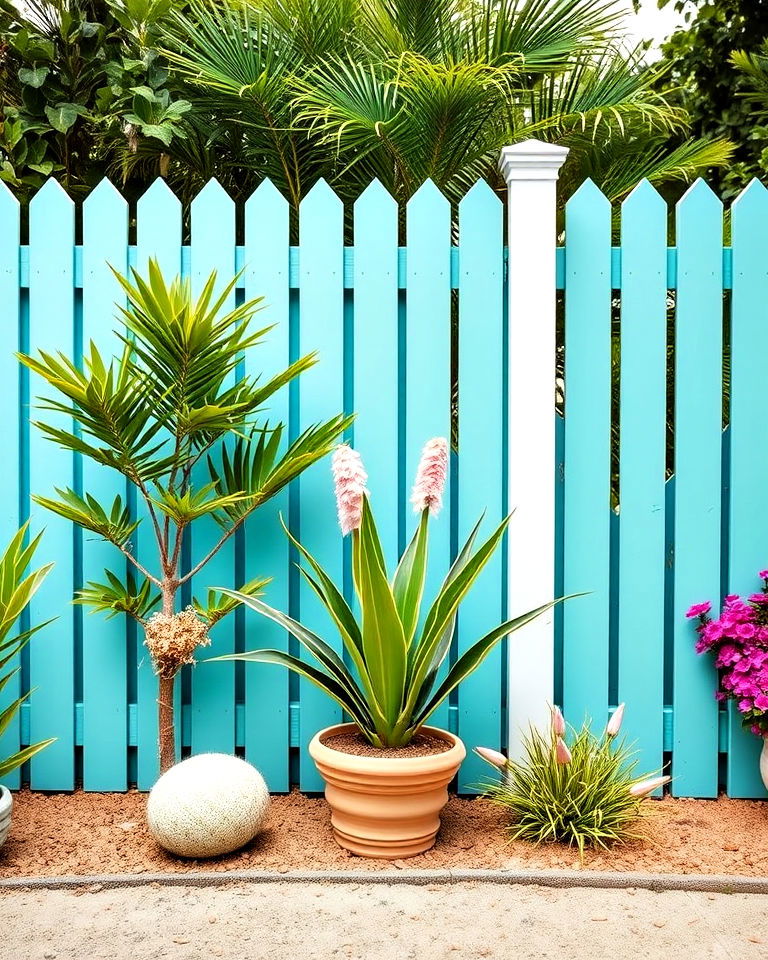 playful light teal fence