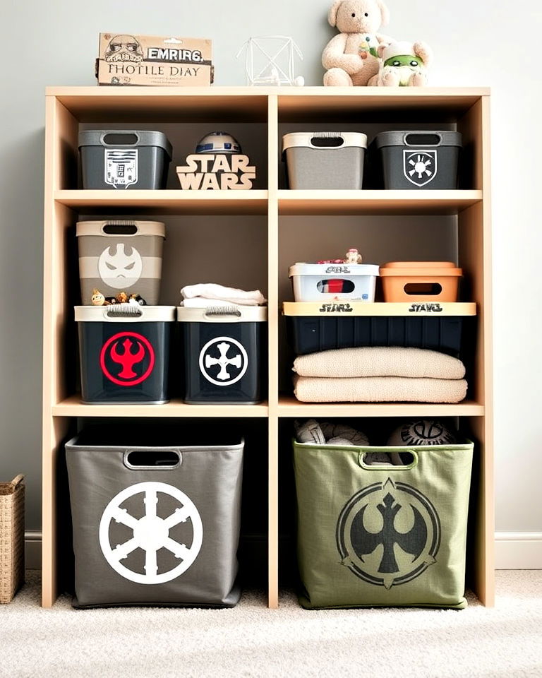 playful star wars themed storage bins