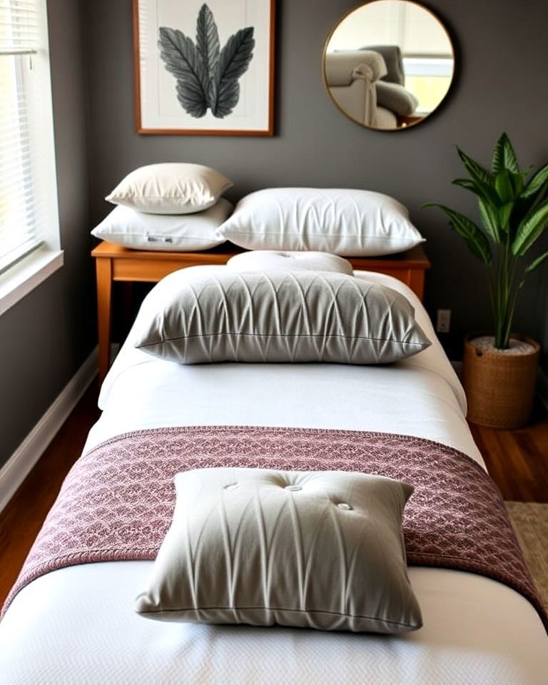 plush pillows to enhance relaxation