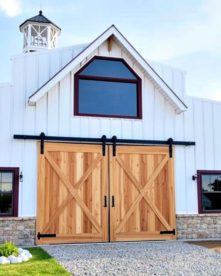pole barn with sliding doors