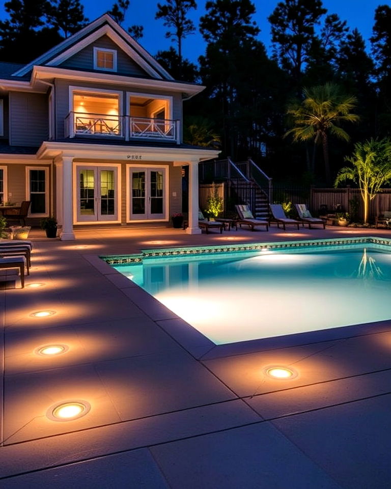 pool deck lighting for safety and style