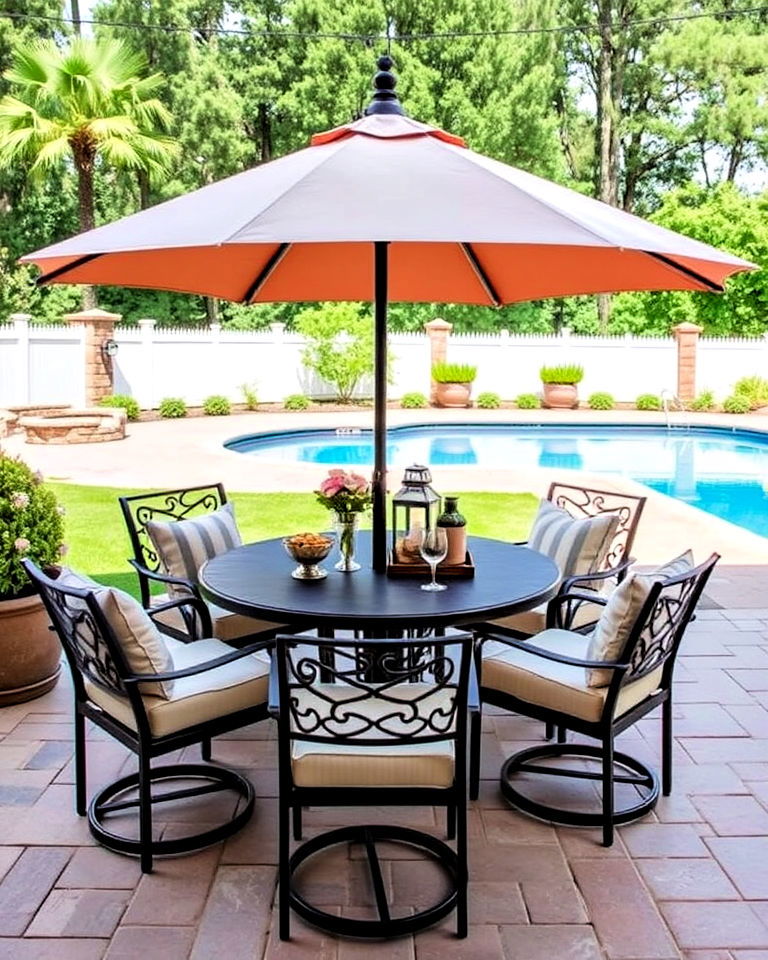 poolside dining area