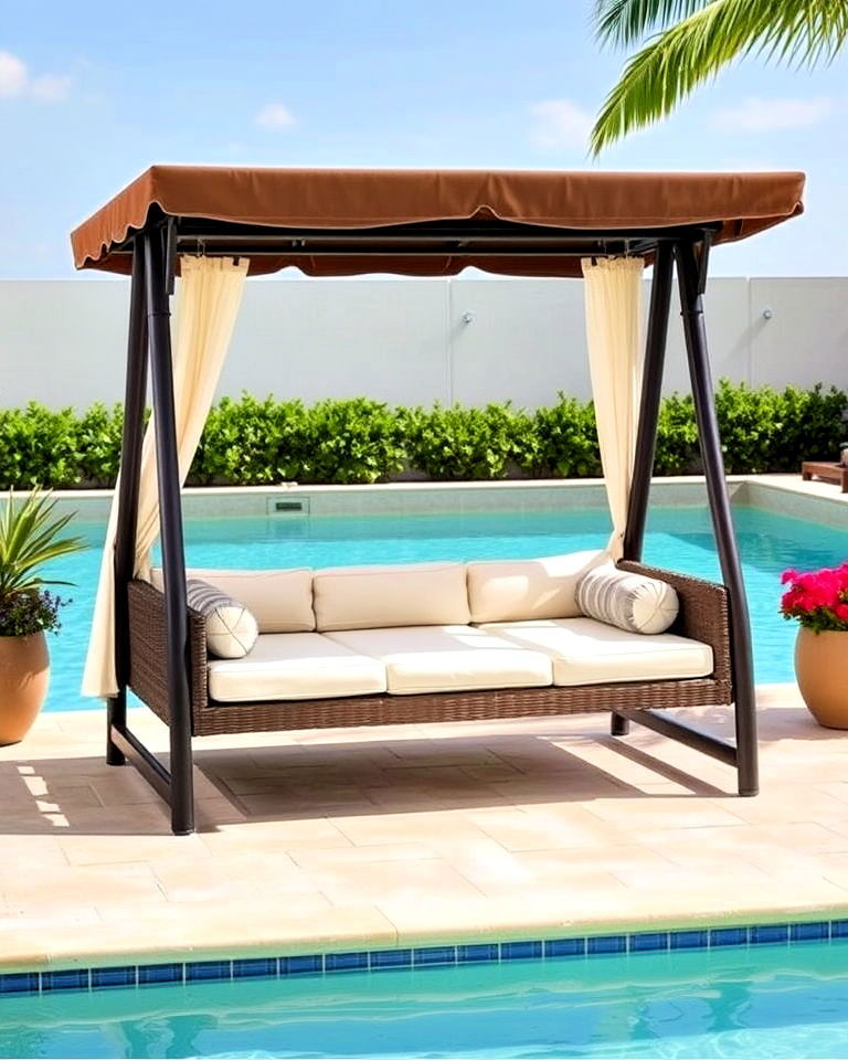 poolside swing bed
