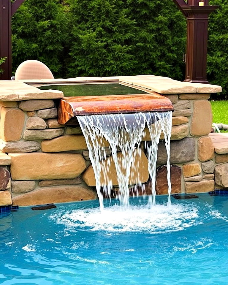 poolside waterfall