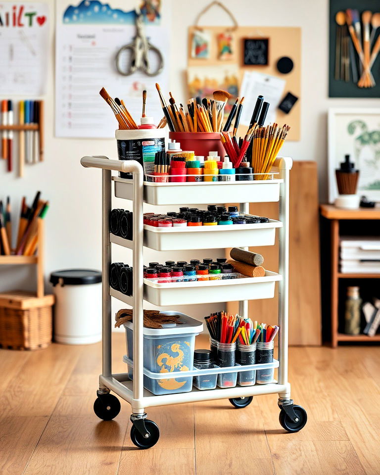 portable art cart for organization