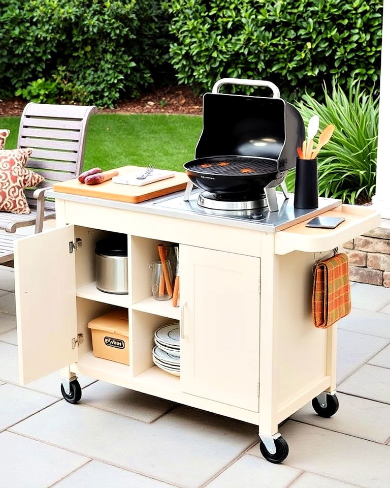 portable outdoor kitchen cart