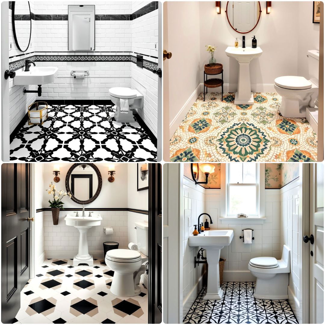 20 Powder Room Floor Tile Ideas for A Chic Look Design