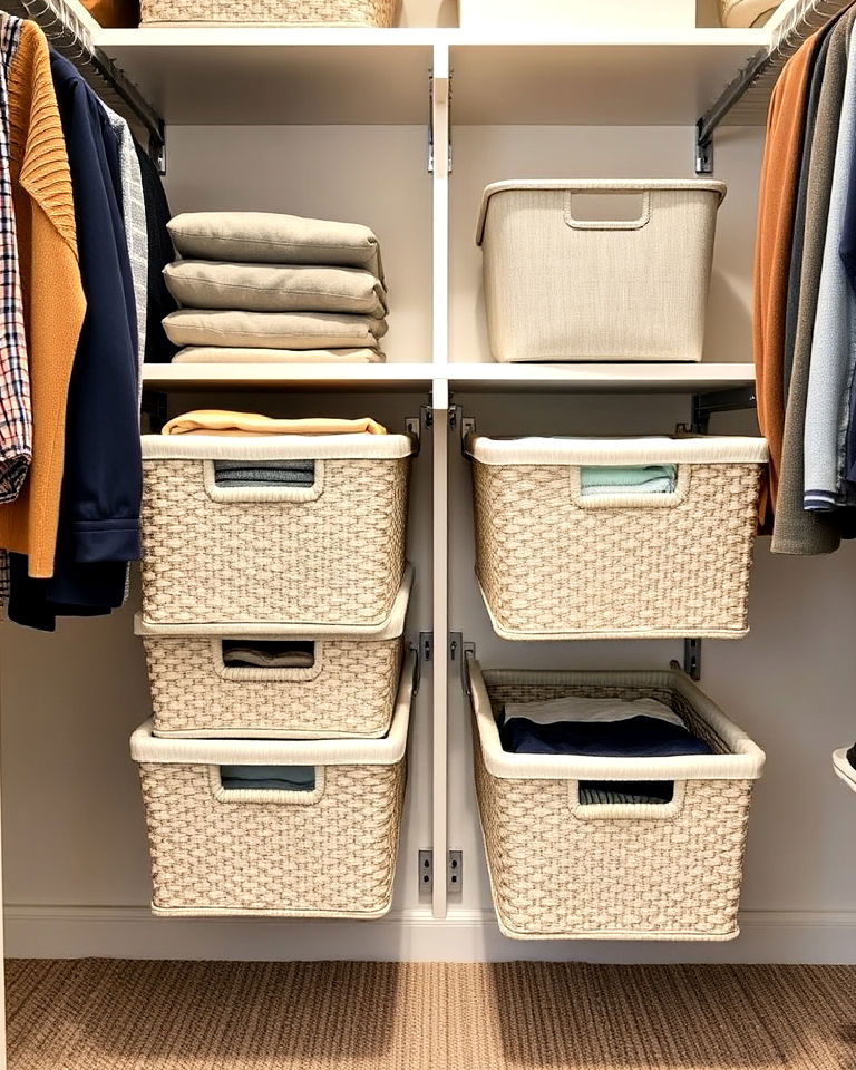 pull out baskets for small closet