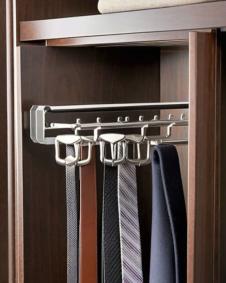 pull out belt and tie rack