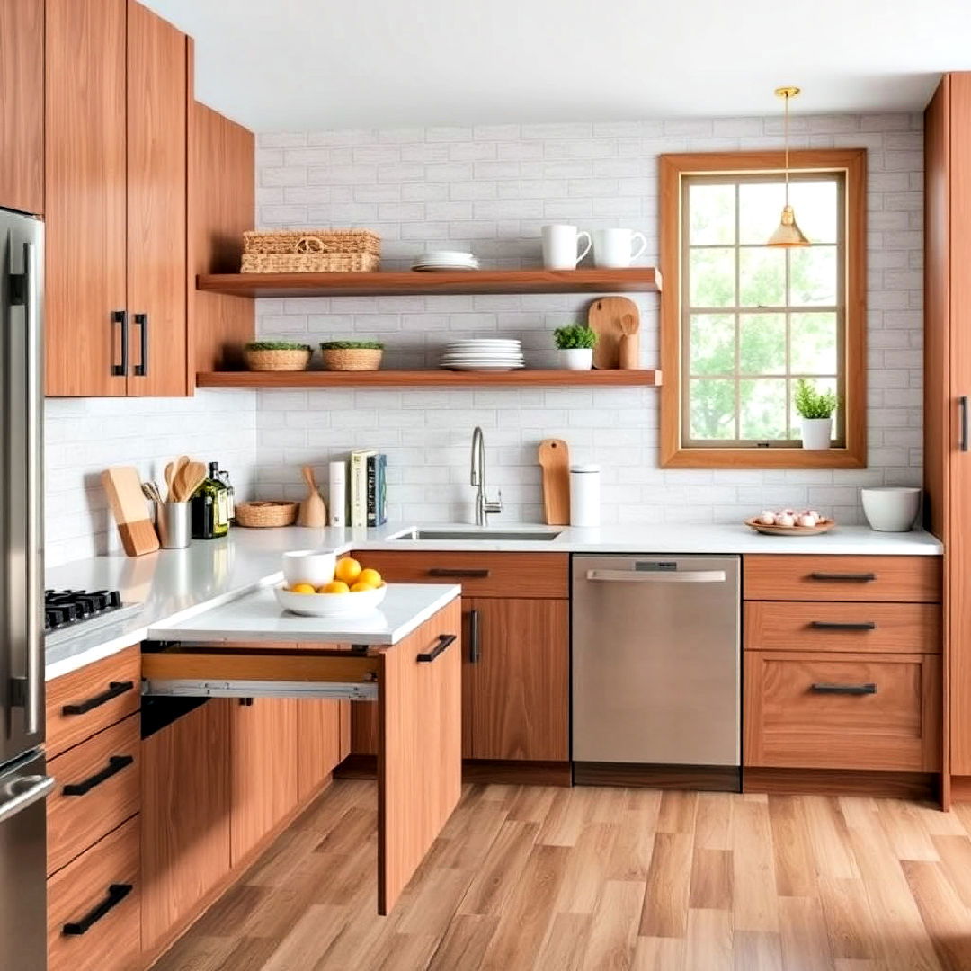 pull out countertop to add workspace