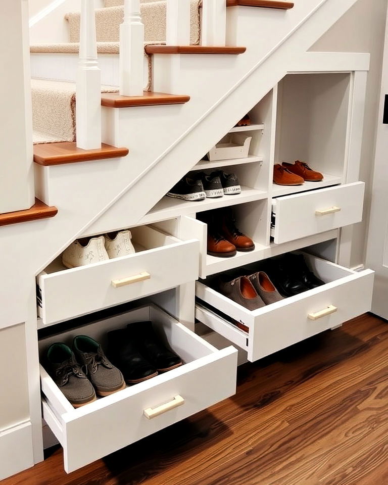 pull out drawers under stair