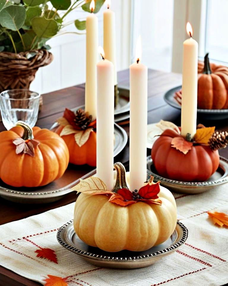 pumpkin candle holders for whimsical table decor