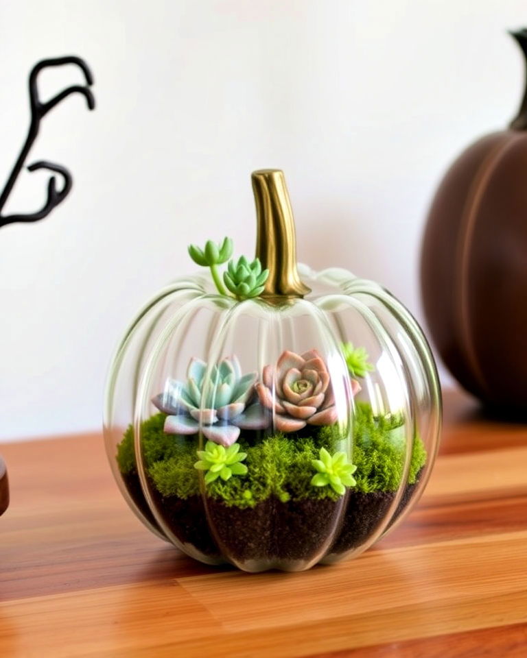 pumpkin terrarium for a seasonal twist