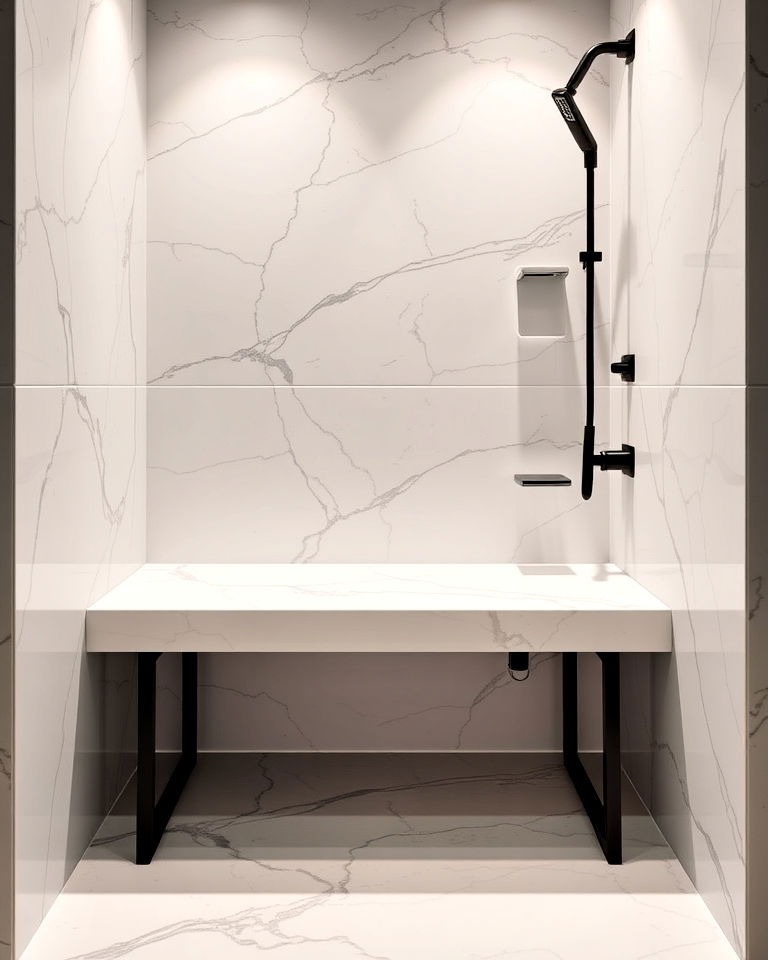 quartz shower bench