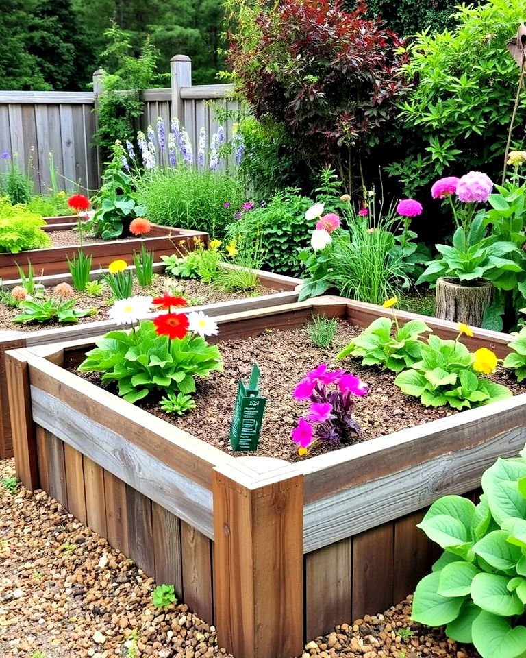 railroad tie beds for rustic charm