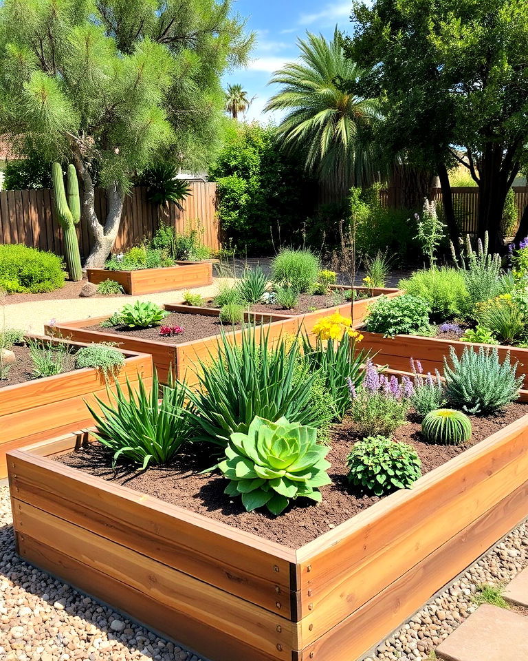raised bed xeriscaping idea