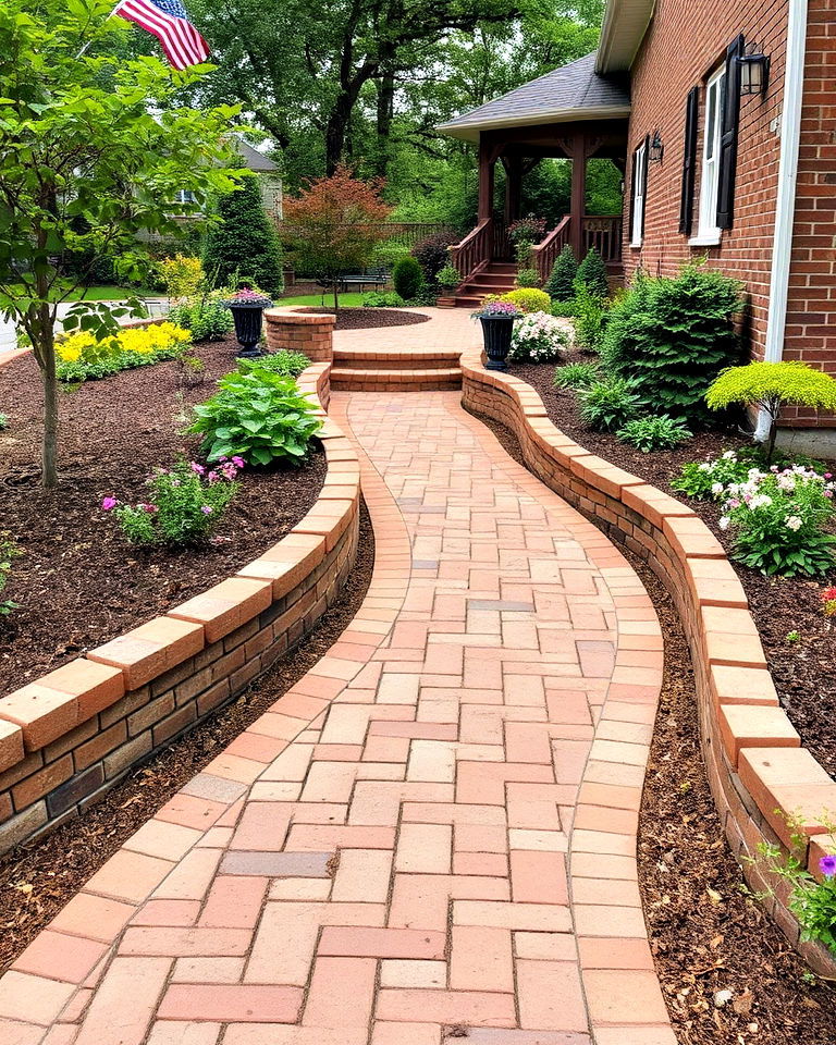 raised brick walkway for definition