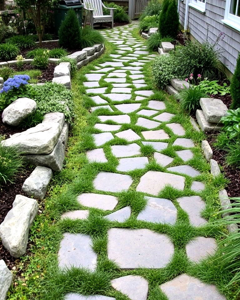 randomly placed flagstone pathway