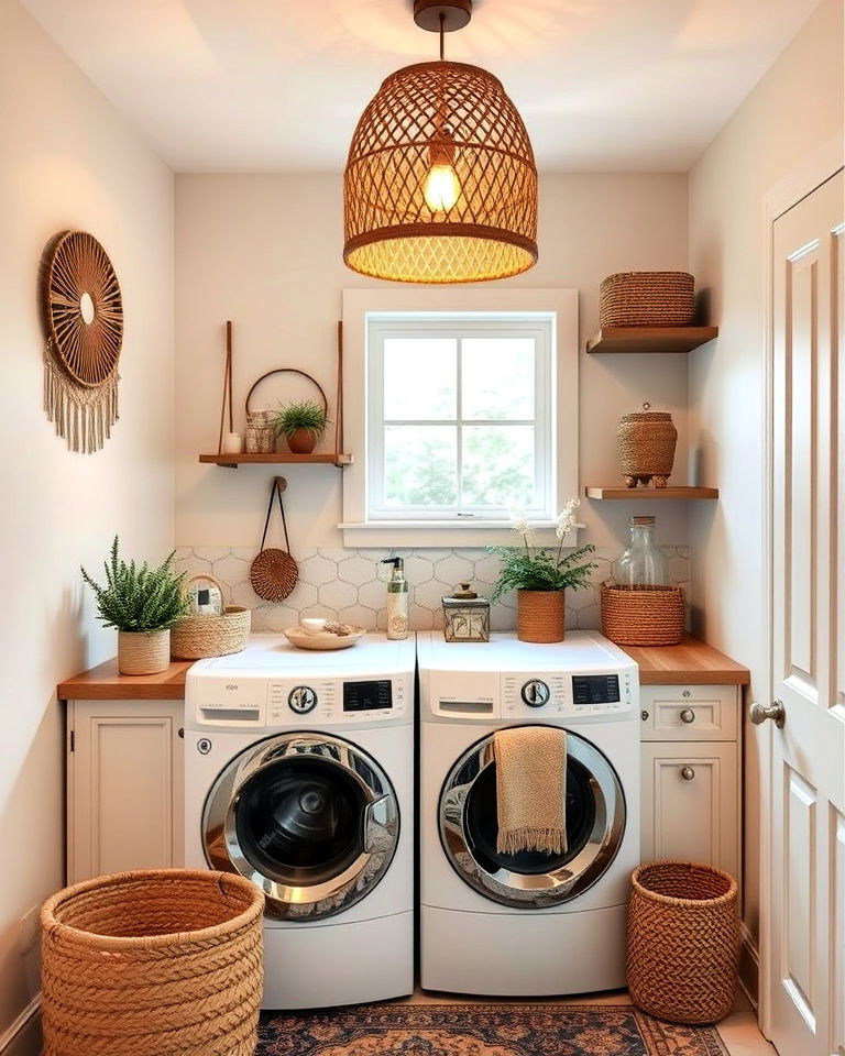 rattan light fixtures for laundry room