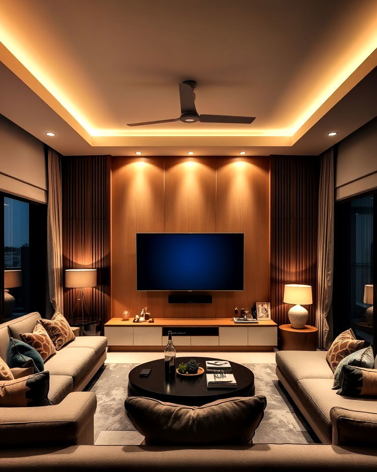 recessed lighting for tv room