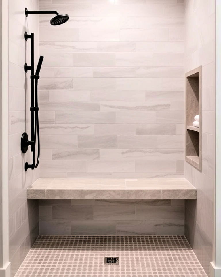 recessed wall bench