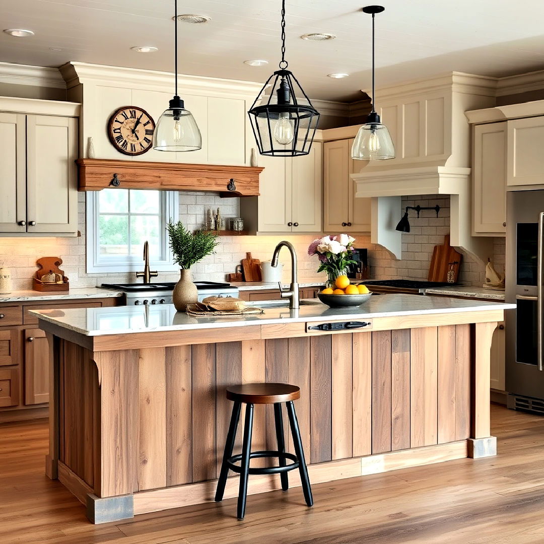 reclaimed wood kitchen island