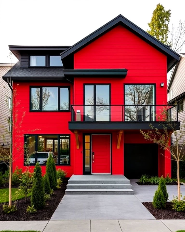 red and black modern contrast home