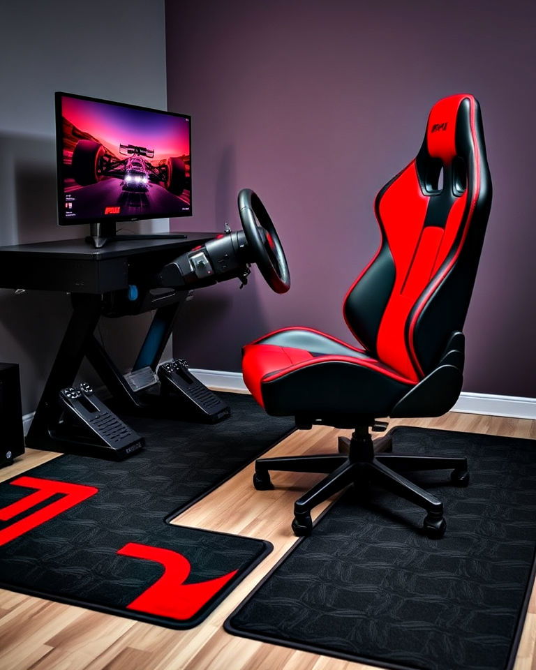 red and black racing simulator
