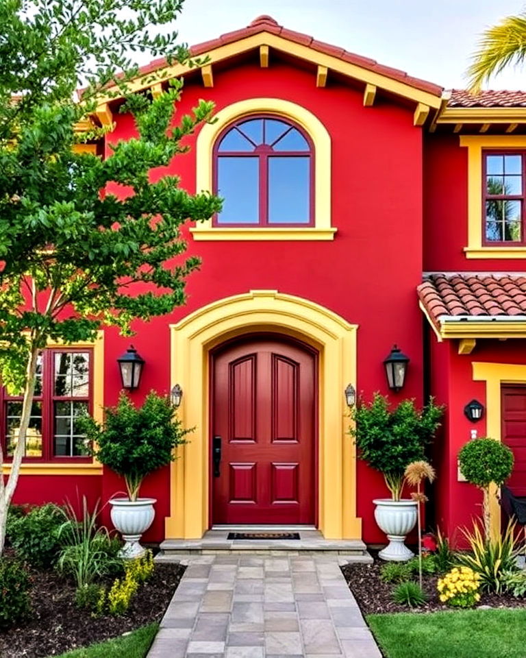 red and yellow mediterranean touch