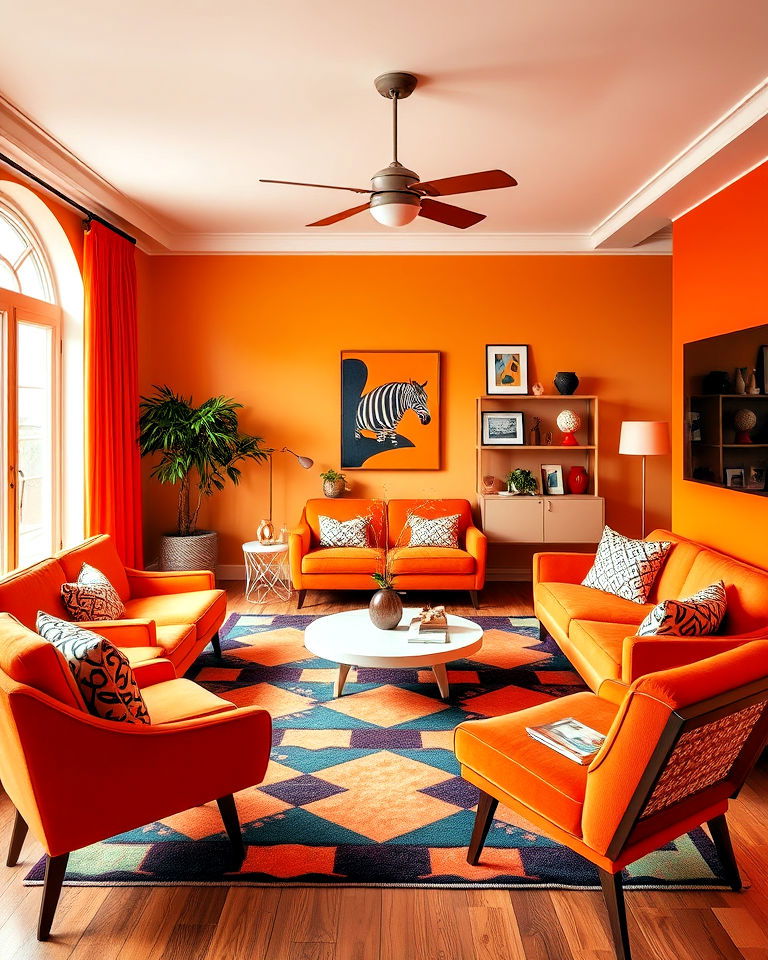 retro inspired living space