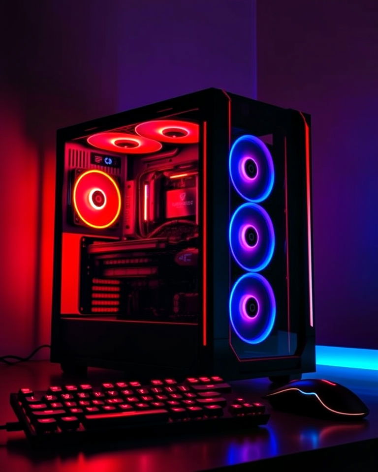 rgb enhanced gaming rig setup