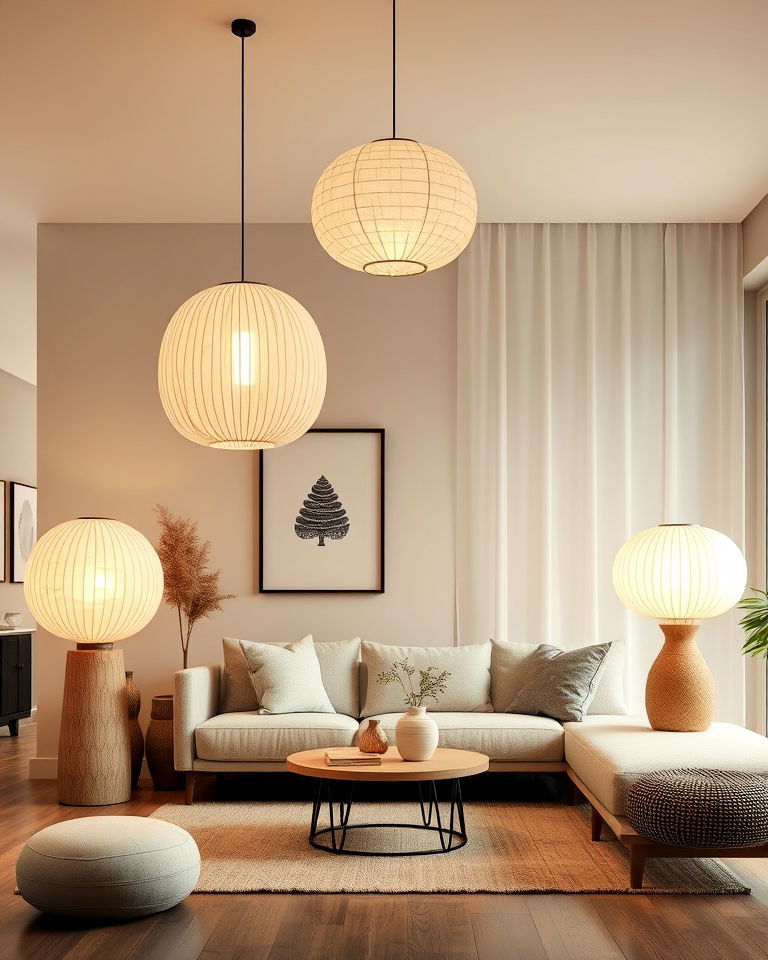 rice paper lamps for soft illumination