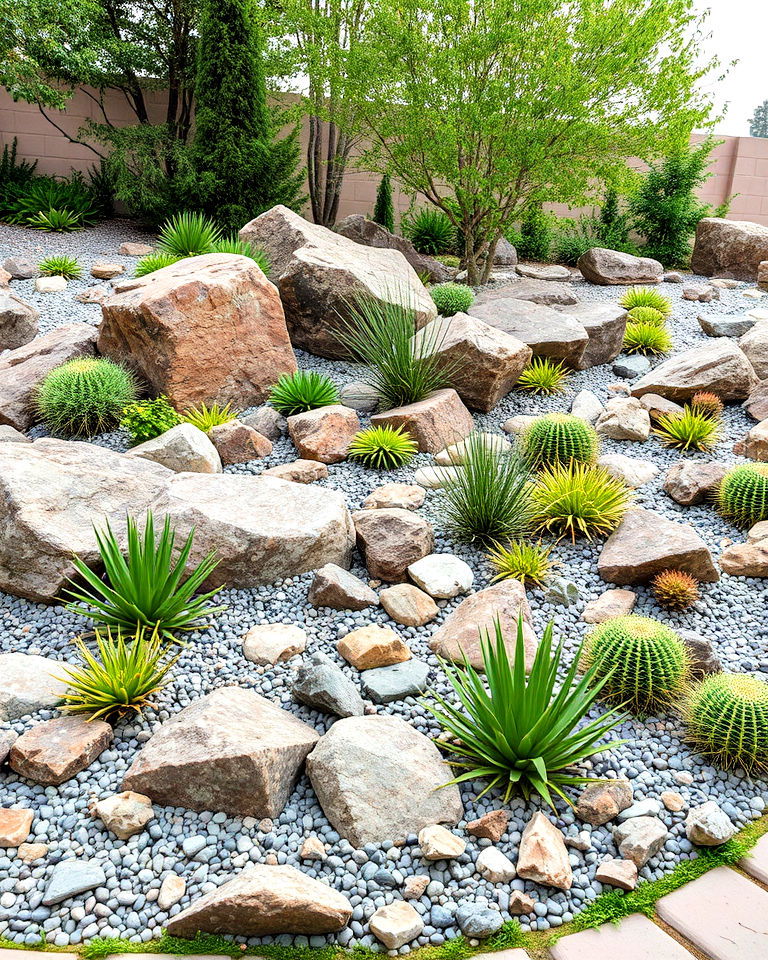 rock garden to add texture
