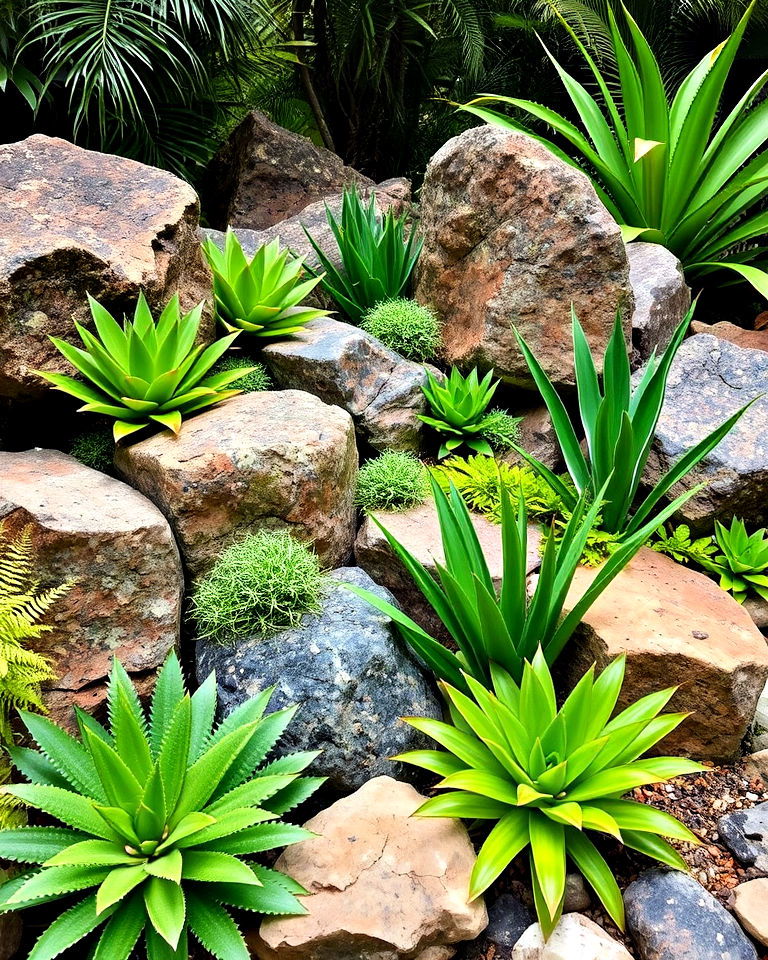 rock garden with a tropical twist