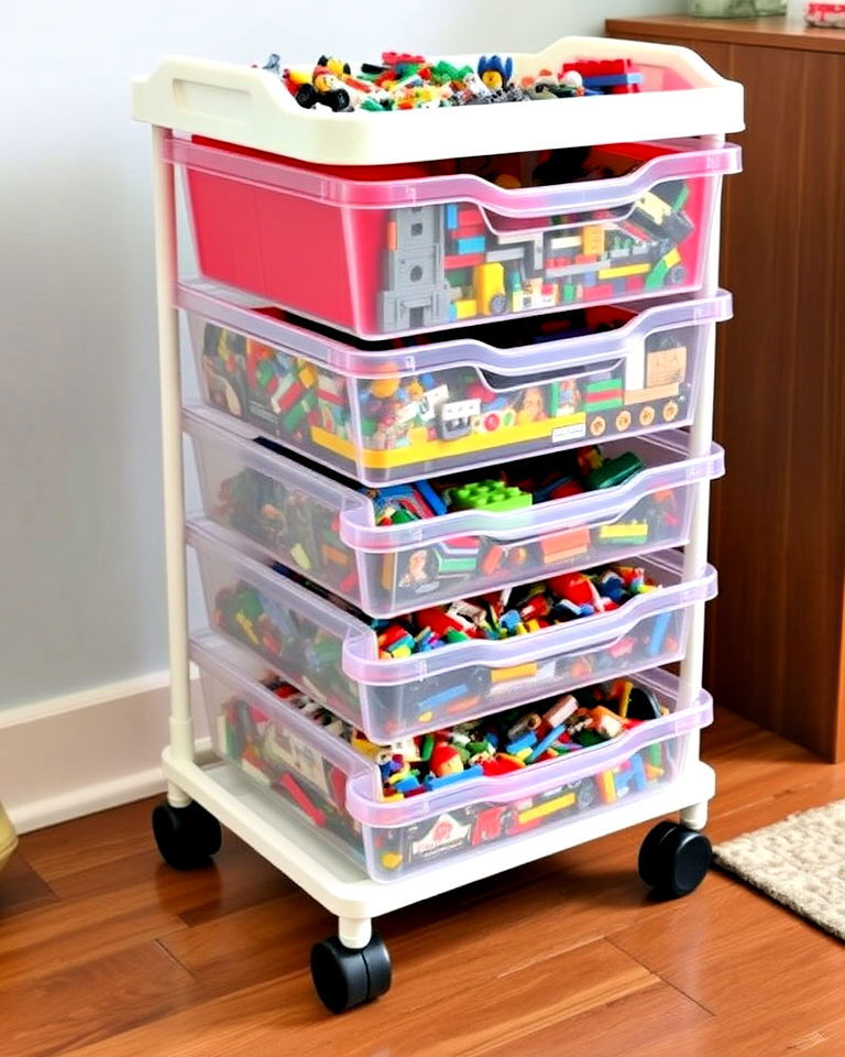 rolling lego storage cart
