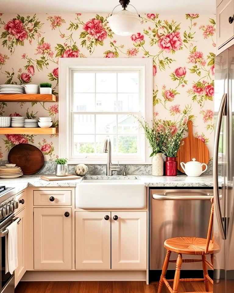 romance floral patterns wallpaper