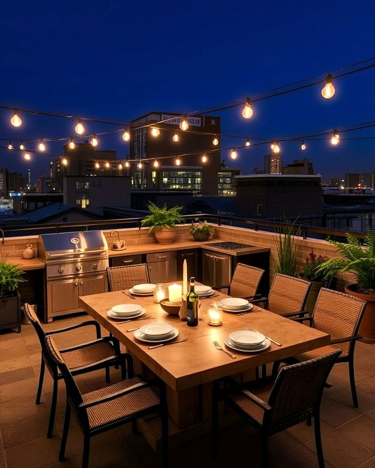rooftop dining area