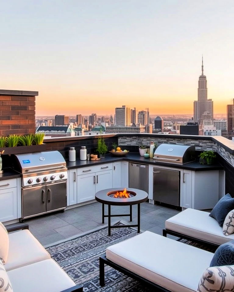 rooftop kitchen with panoramic views