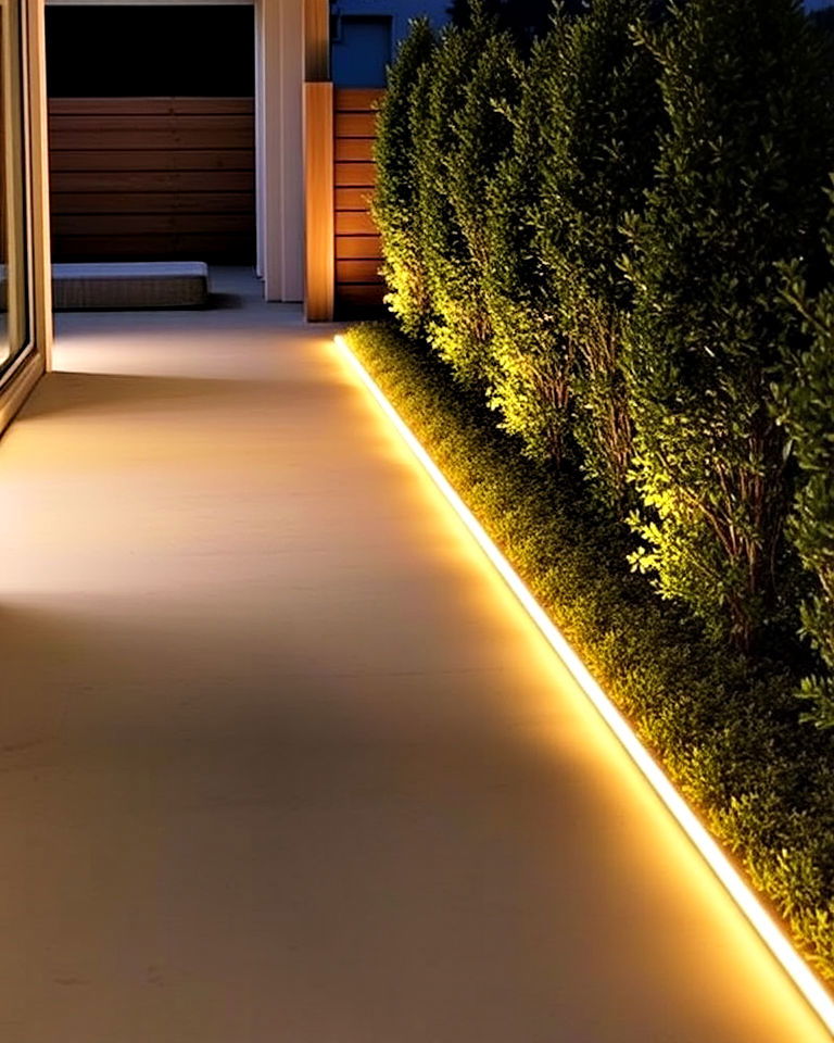rope lights for contemporary lines patio