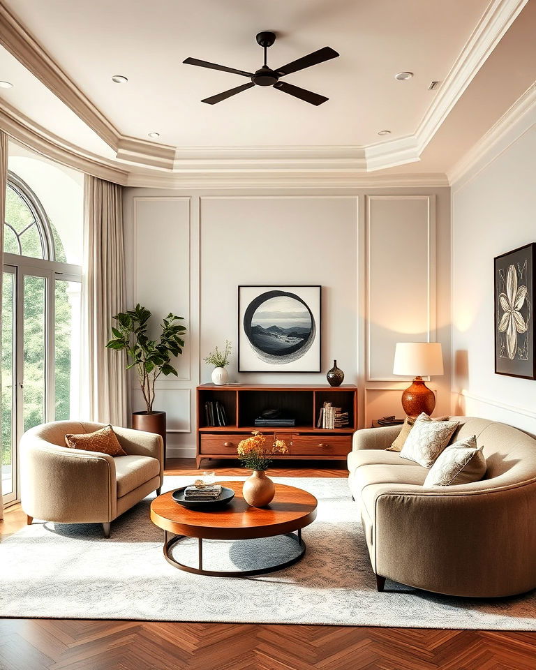 rounded furniture feng shui living room