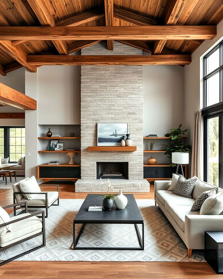 rustic and modern organic modern interior