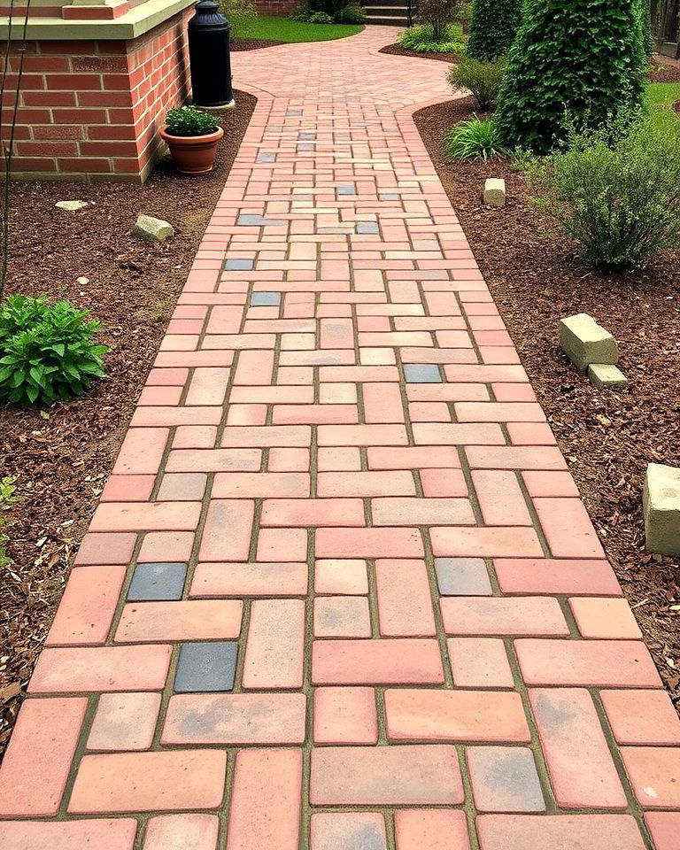 rustic brick path with earthy colors