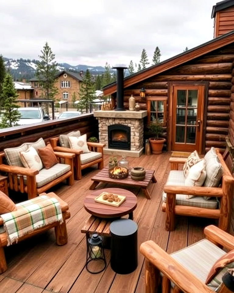 rustic cabin inspired deck