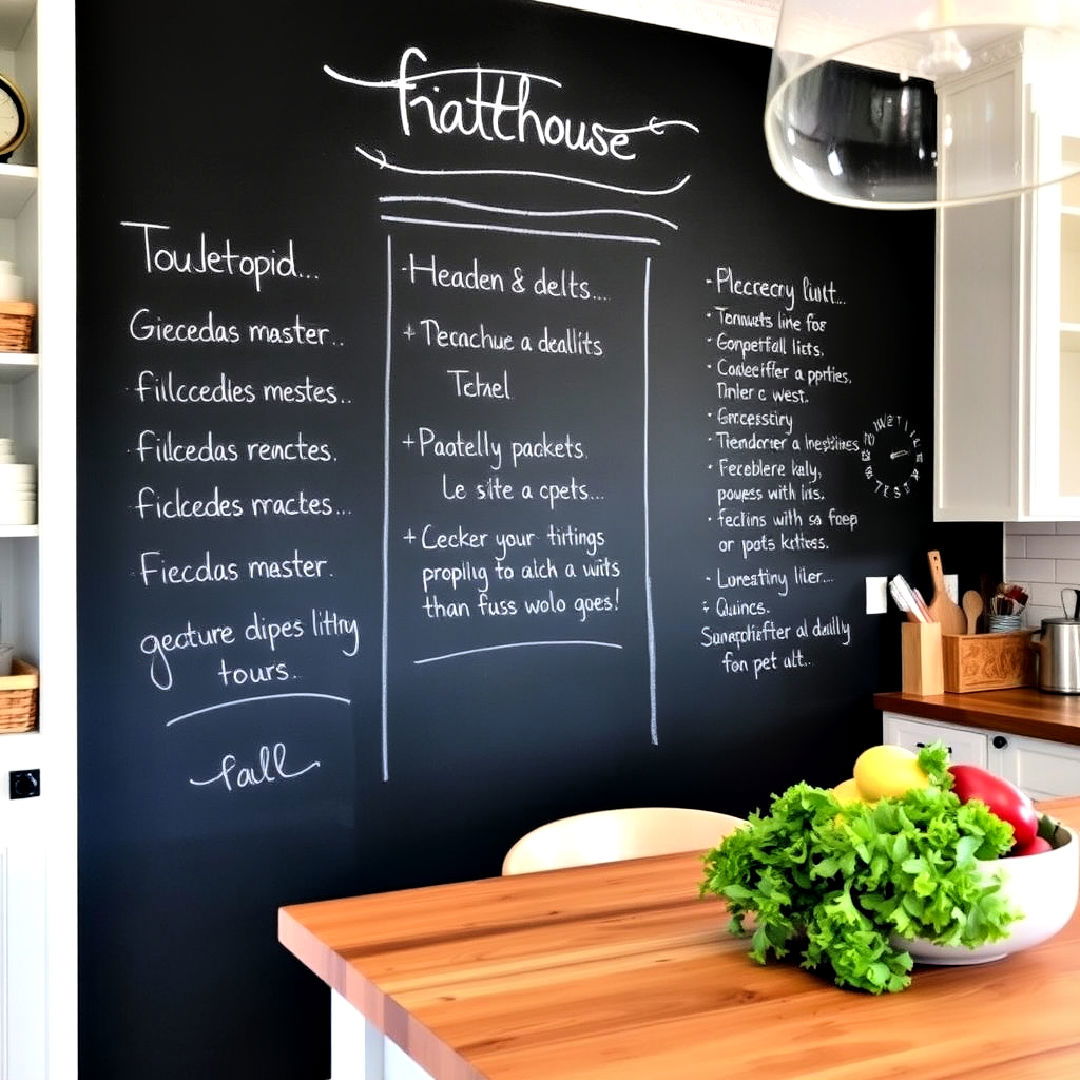 rustic chalkboard wall for kitchen