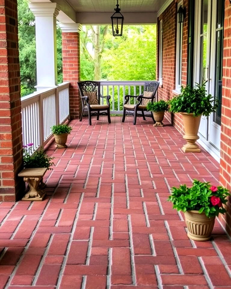 rustic charm brick pavers floor
