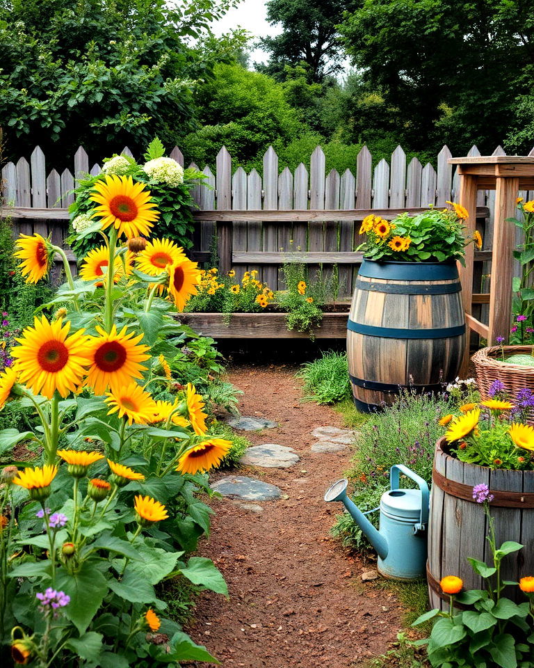 rustic farmhouse garden