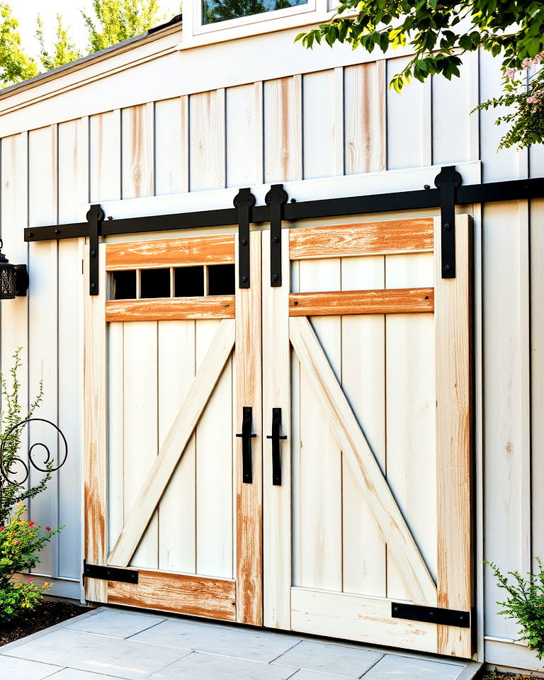 rustic metal accents on barn doors